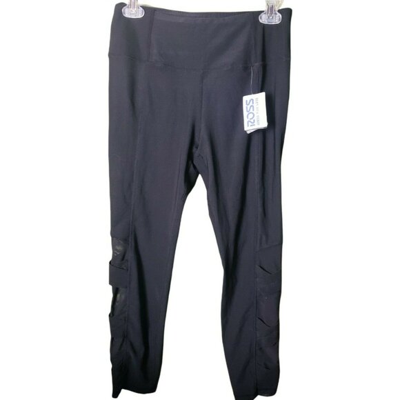 Charmed Hearts Black Sheer Cutout Leggings Sz M Polyester Spandex Womens Workout - Picture 2 of 7